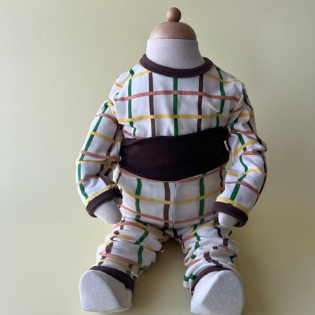baby BROWN check rompers