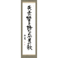 安井浩司 俳句墨書軸『天上の響き語なれや麦の秋』（『風餐』）