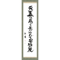 安井浩司 俳句墨書軸『天蓋は吊上げられて早稲の花』（『氾人』）