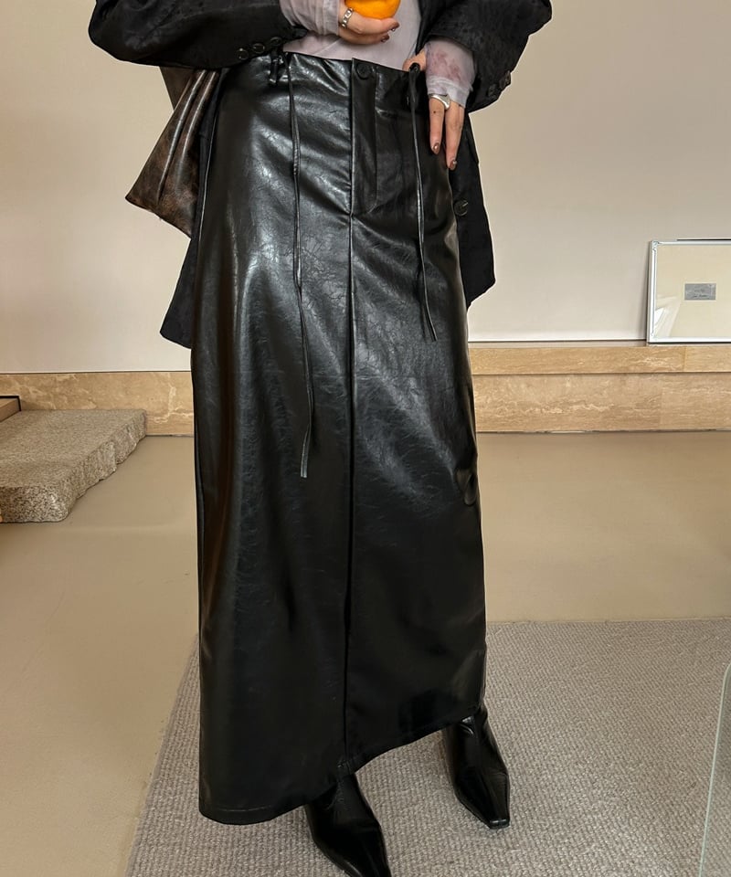 PUレザー ロングスカート | GUGU
