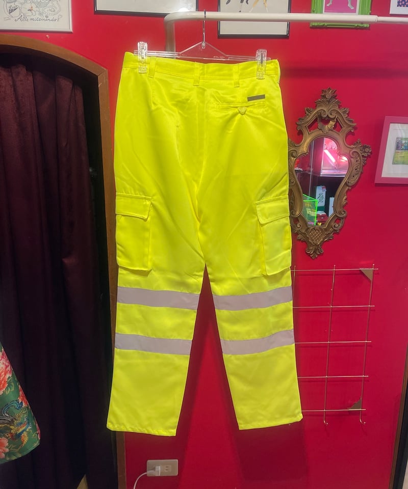 DEAD STOCK】リフレクター ネオンカラー ワークパンツ イエロー 【USED