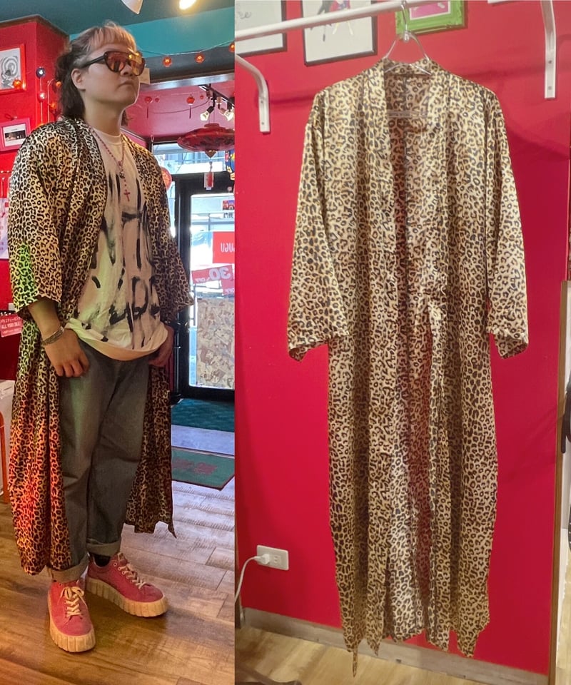 豹柄 サテン ガウンコート | GUGU