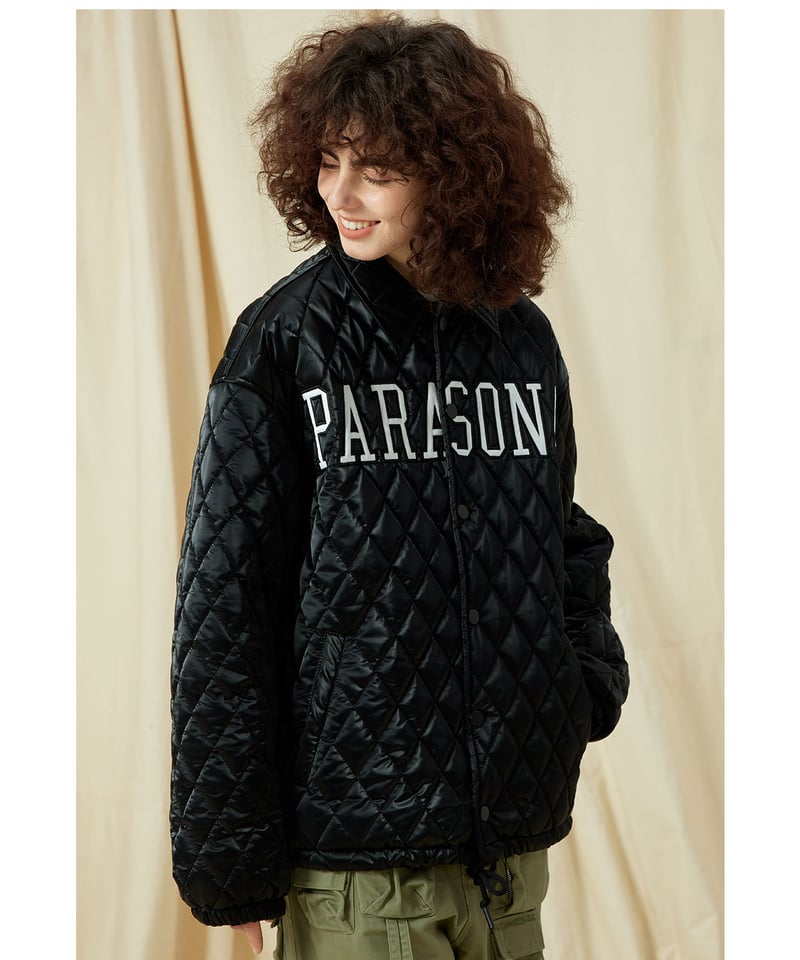 PARASONA】Logo embroidery quiltingcoach jacket
