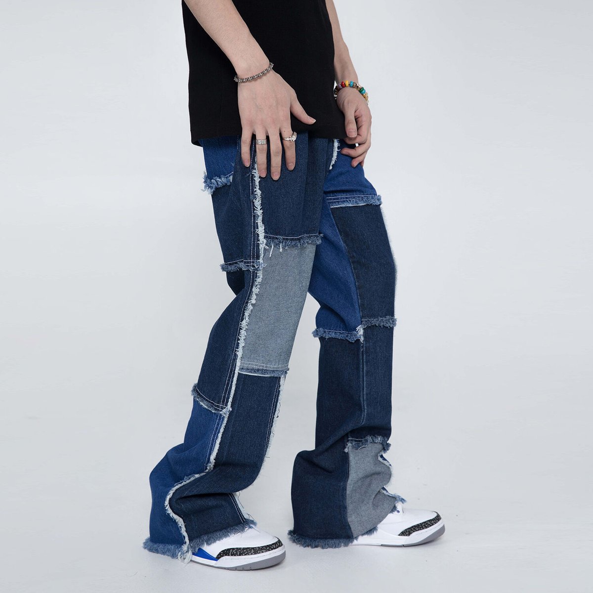 DENIM COLLECTION 】パッチワーク デニムパンツ | GUGU