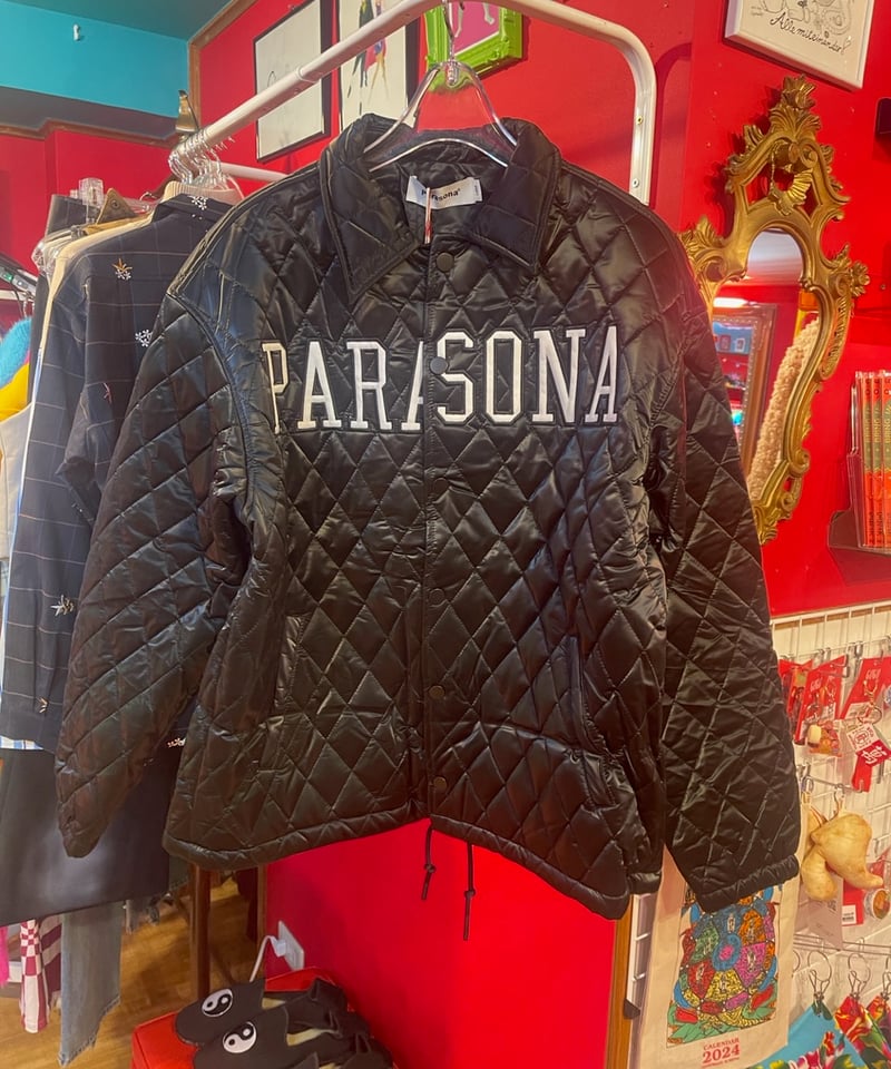 PARASONA】Logo embroidery quiltingcoach jacket 