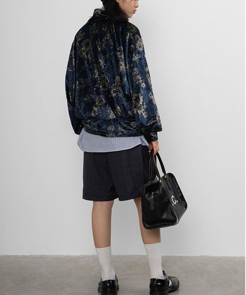 ★TV衣装★　PUBLIC TOKYO　ウールベロアブルゾン IVANA- ROUND SHAPED ZIP UP WOOL BLOUSON – HARUNOBUMURATA