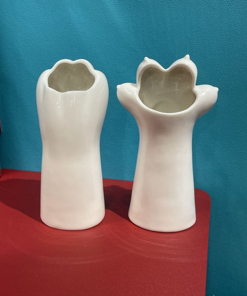 猫の手 陶器花瓶 フラワーベース【猫展】 | GUGU