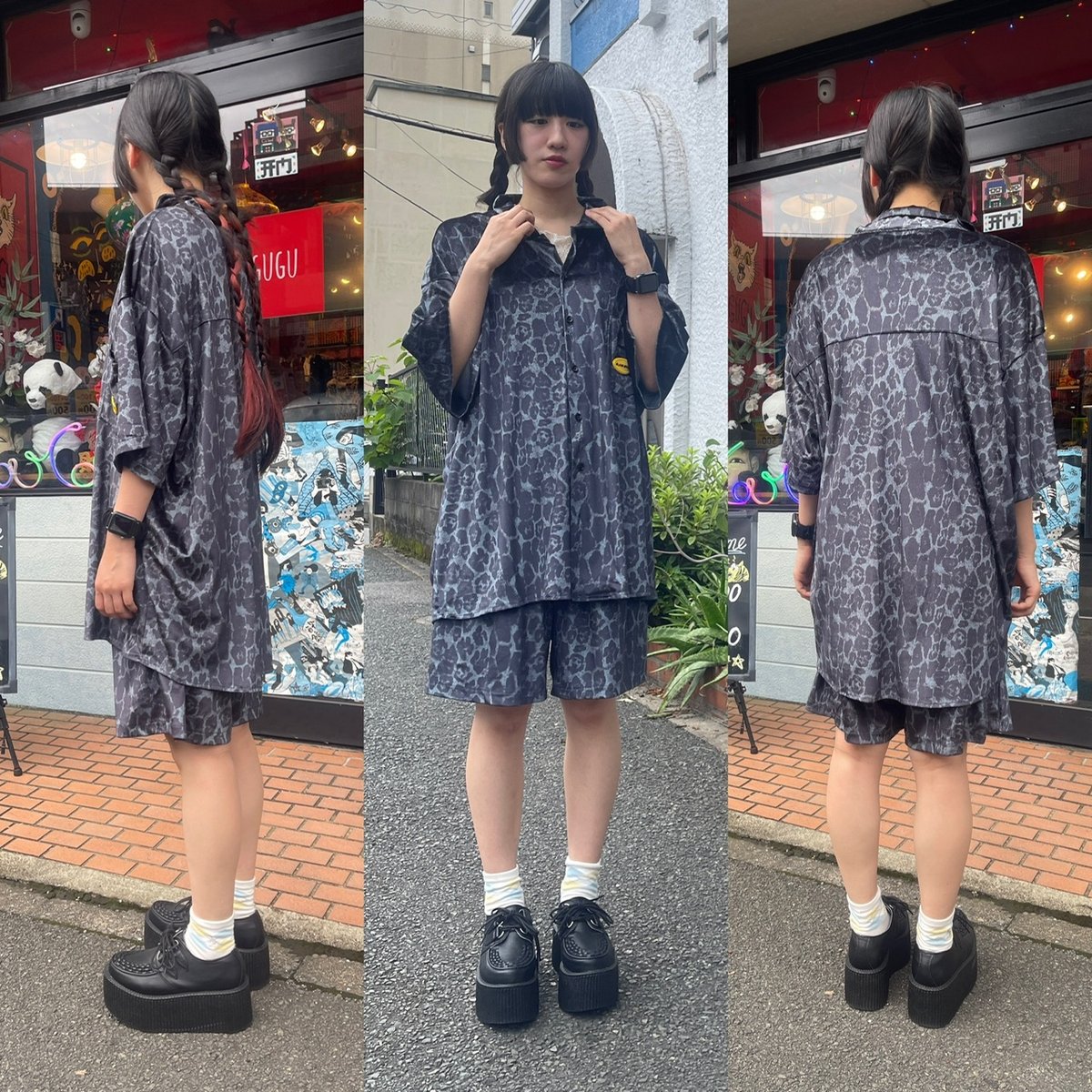 ブラックベロア レオパード セットアップ | GUGU