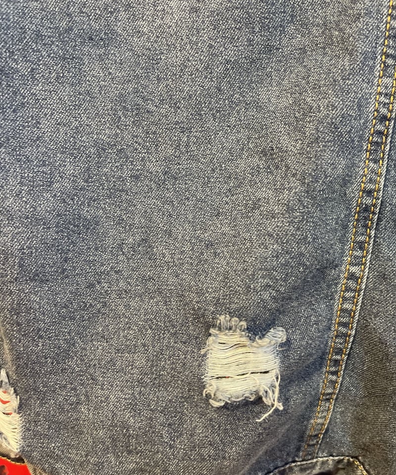 グランジ加工 フリル デニム ベスト | GUGU