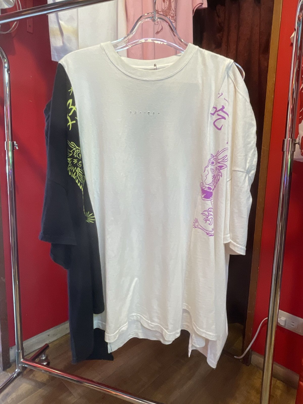 PURPLE期 ダメージ加工 ストール ドッキングTシャツ PURPLE期 ダメージ加工 ストール ドッキングTシャツ