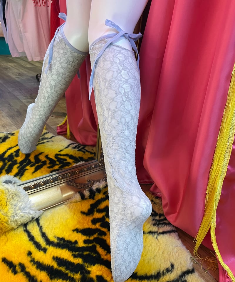 リボンストラップ レース ハイソックス | GUGU