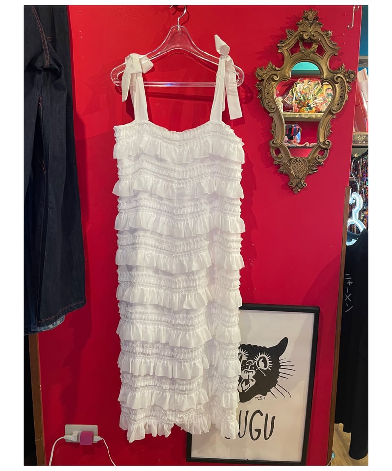 na+h フリルキャミワンピース ♢マフラー付きチェック柄フリルキャミワンピース #jiasecond