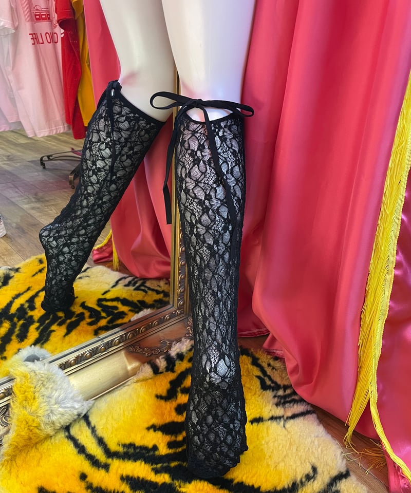 リボンストラップ レース ハイソックス | GUGU