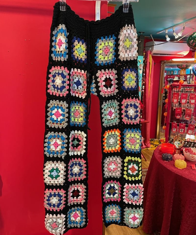 クロシェ編み 花柄 ニットパンツ | GUGU クロシェ編み 花柄 ニットパンツ | GUGU