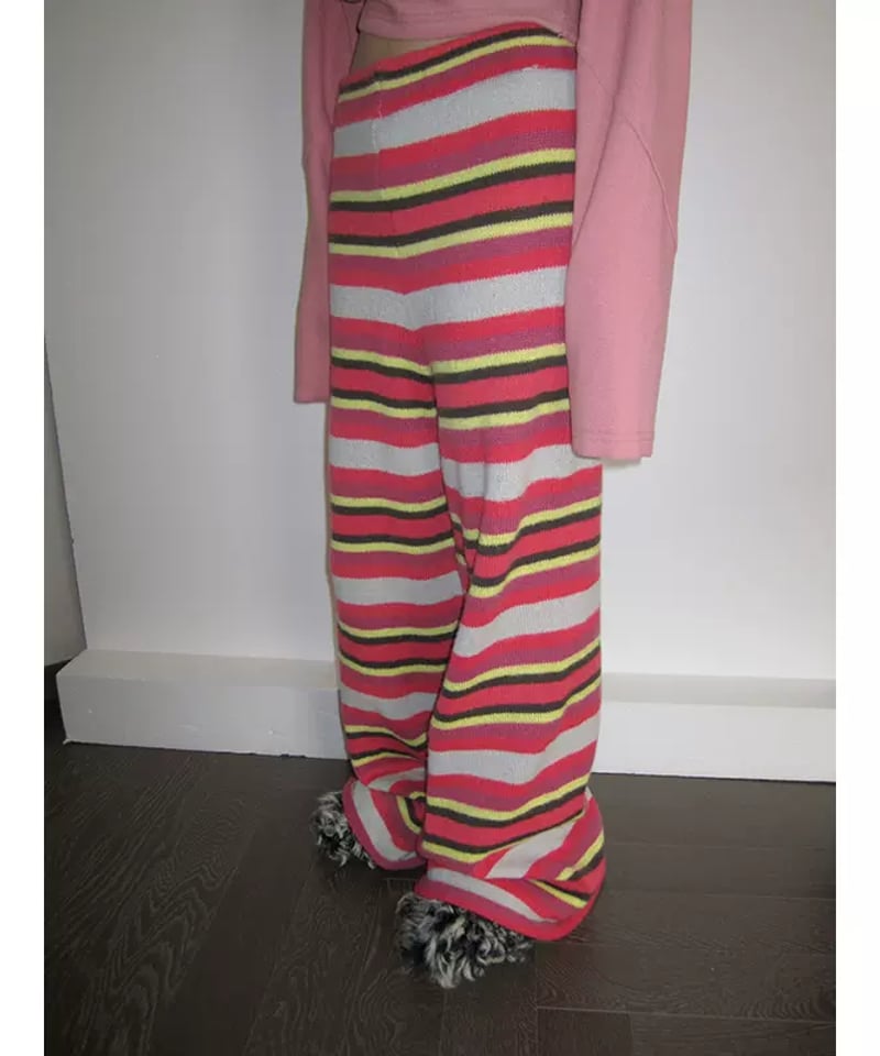 マルチカラー ボーダーニットパンツ | GUGU