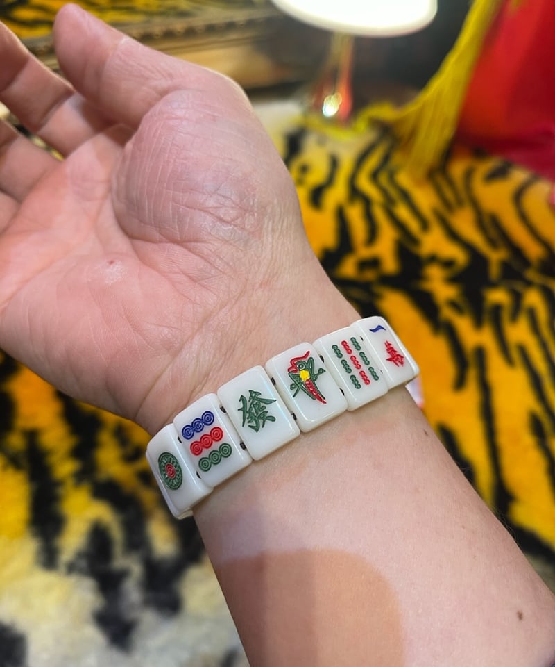 麻雀牌ブレスレット 楽天市場】ホワイト ミニ麻雀牌 ブレスレット : 天宝堂