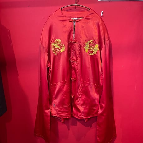 エンブロイダリーデザイン サテン チャイナジャケット