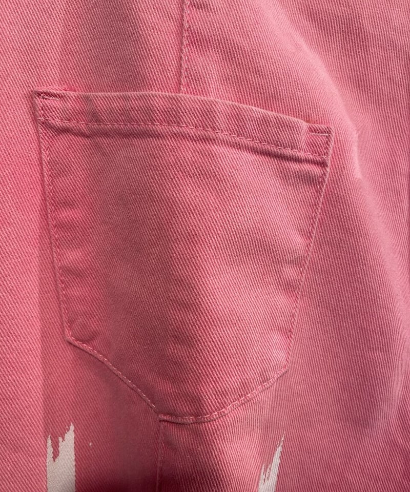 DENIM COLLECTION 】ペイントライン ピンク デニムパンツ | GUGU