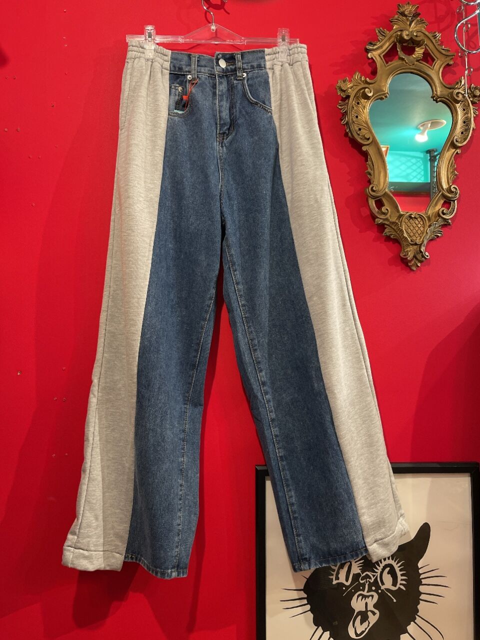 【DENIM COLLECTION 】スウェットドッキング デニム パンツ ...