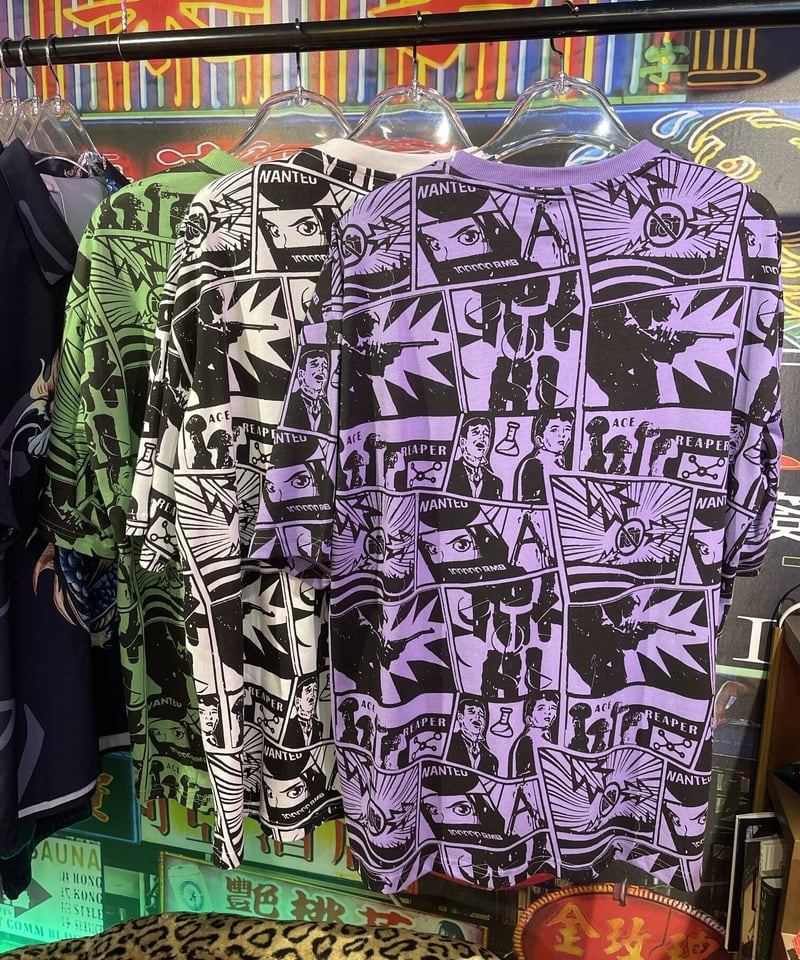 総柄 コミックプリント Tシャツ 【曲Tシャツ展】 | GUGU
