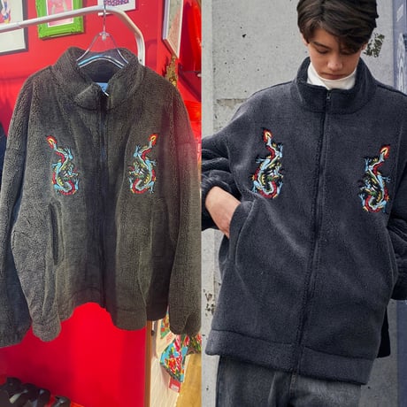 【PARASONA】Dragon embroidery boa jacket ドラゴン刺繍ボアジャケット