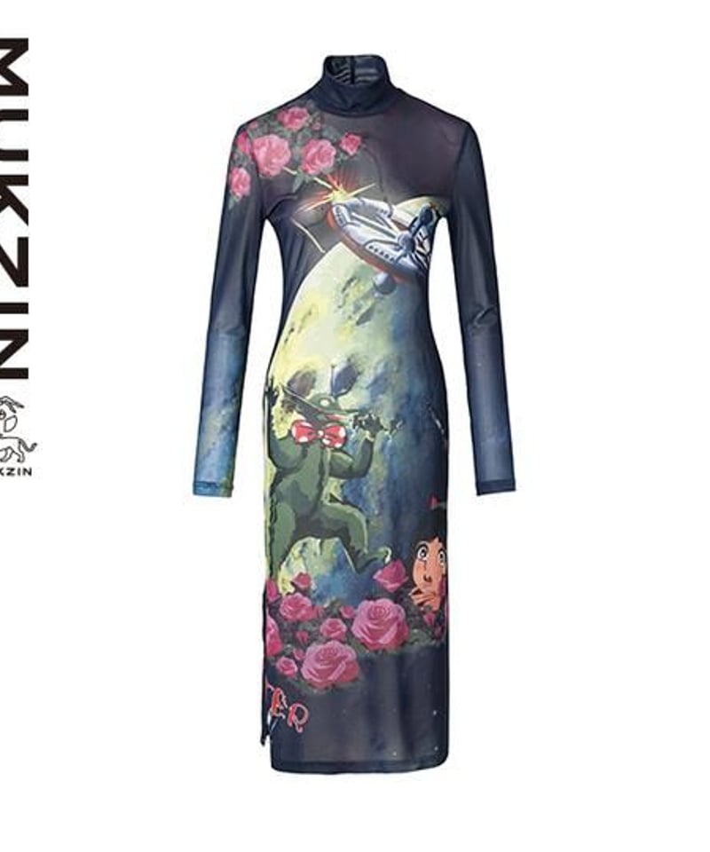 MUKZIN】Cartoon Print Dress- MONSTER SWEETHEART...
