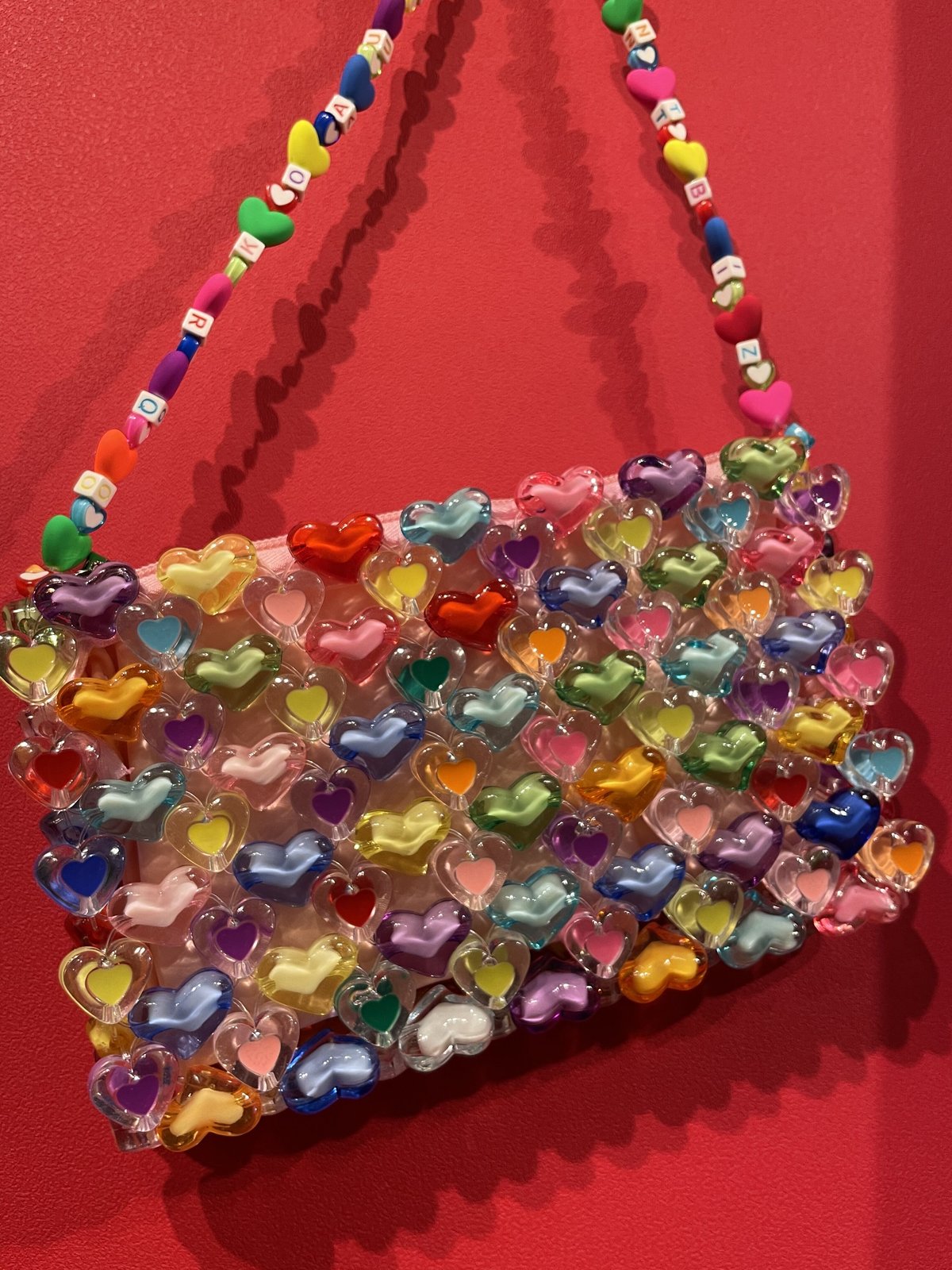 カラフル ハートビーズ ハンドバッグ | GUGU