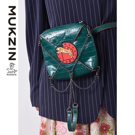 【MUKZIN】 Designer Brand Green PU Leather Handbag - SPACE IN THE GOURD  M81FV109060103