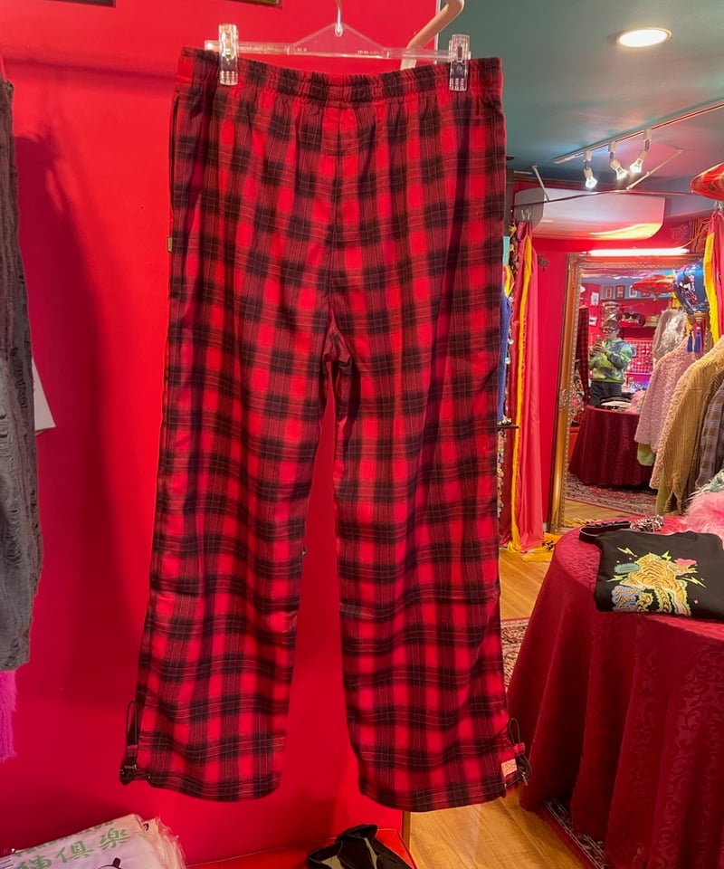 ichi イチ イージーパンツ チェック柄 ネイビー レッド ichi イチ イージーパンツ チェック柄 ネイビー レッド