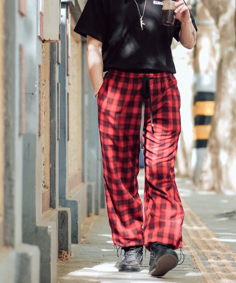 チェックイージーパンツ【Didot.showroom】 チェックプリント イージー