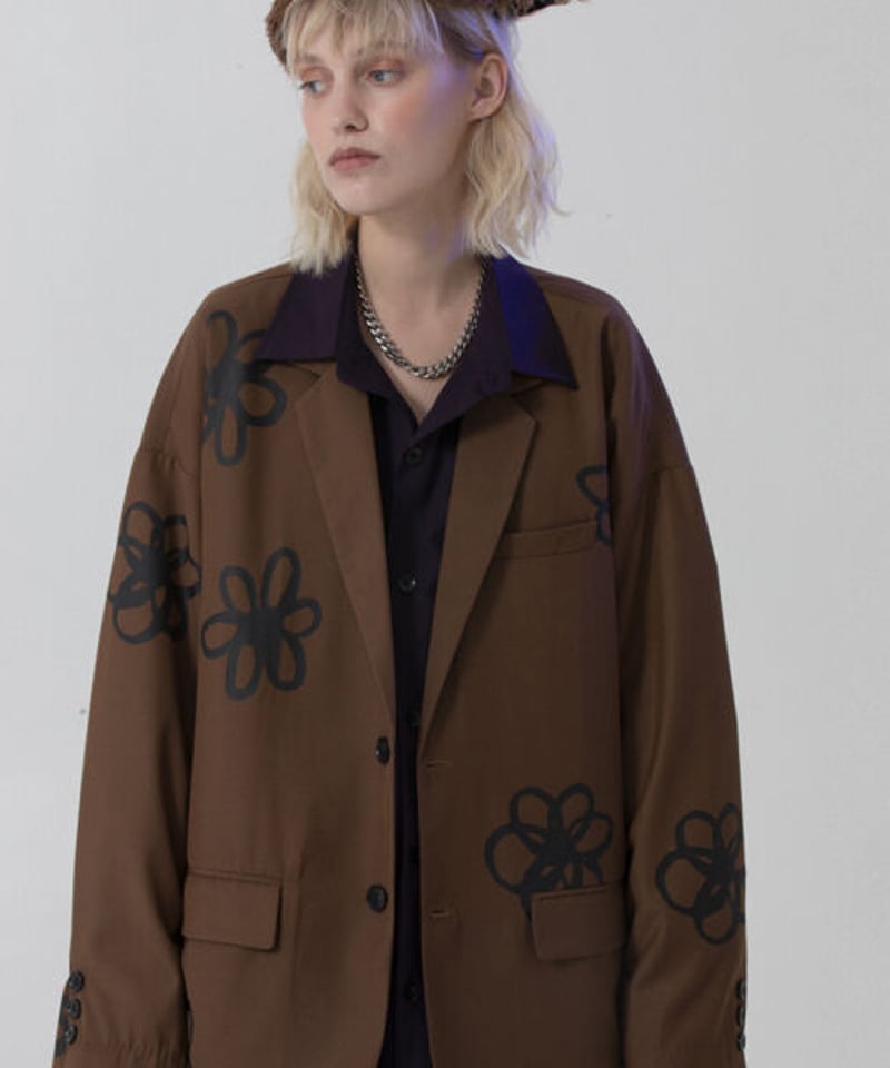 ジャケット Flower様 AMBIDEX Store 【予約販売】〇flower dot quilt jacquard