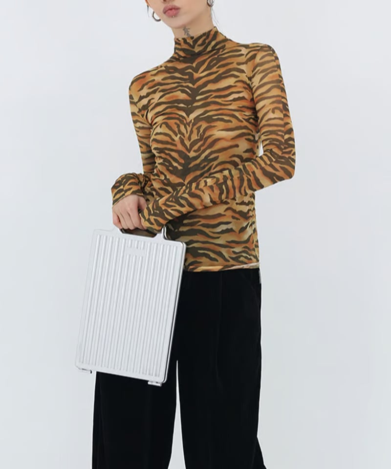 セカンドスキン ハイネックタイガープリント トップス | GUGU セカンドスキン ハイネックタイガープリント トップス | GUGU