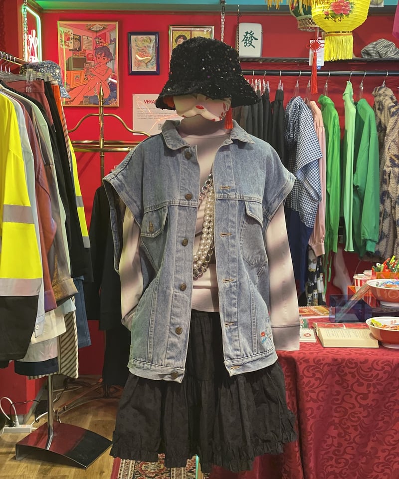 VERANDALUNCH】リメイク セパレートフリルスリーブ ゴートフェイス