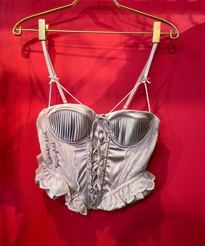 VERANDALUNCH】リメイク ハンド刺繍 レースアップ フリル ビスチェ | GUGU