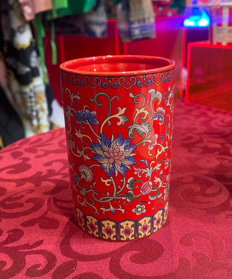 中華景徳鎮陶磁器　筆立て 景徳鎮 花柄 ペン立て | GUGU