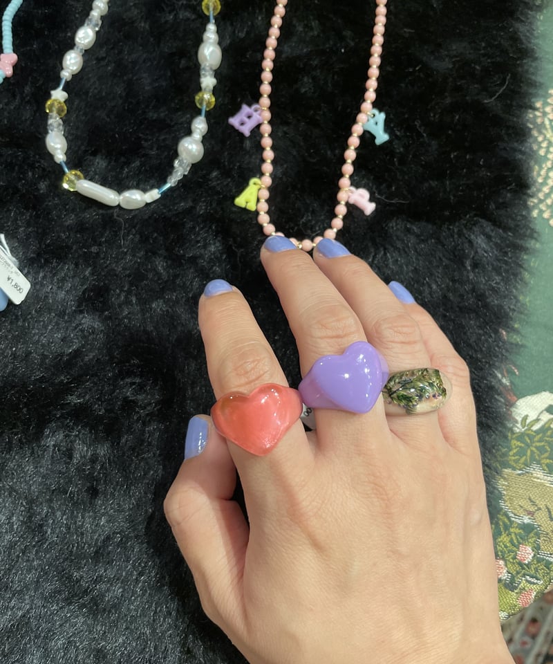 カラフル ハート プラスチック リング | GUGU