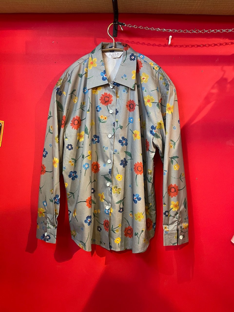USED 古着】フラワープリント L/S シャツ グレー | GUGU