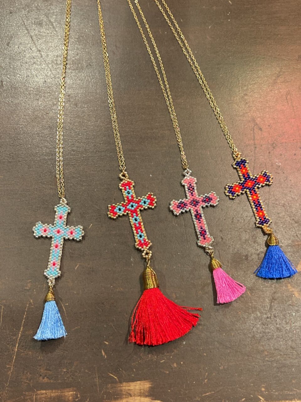 神様展】ビーズ編み クロス ネックレス | GUGU