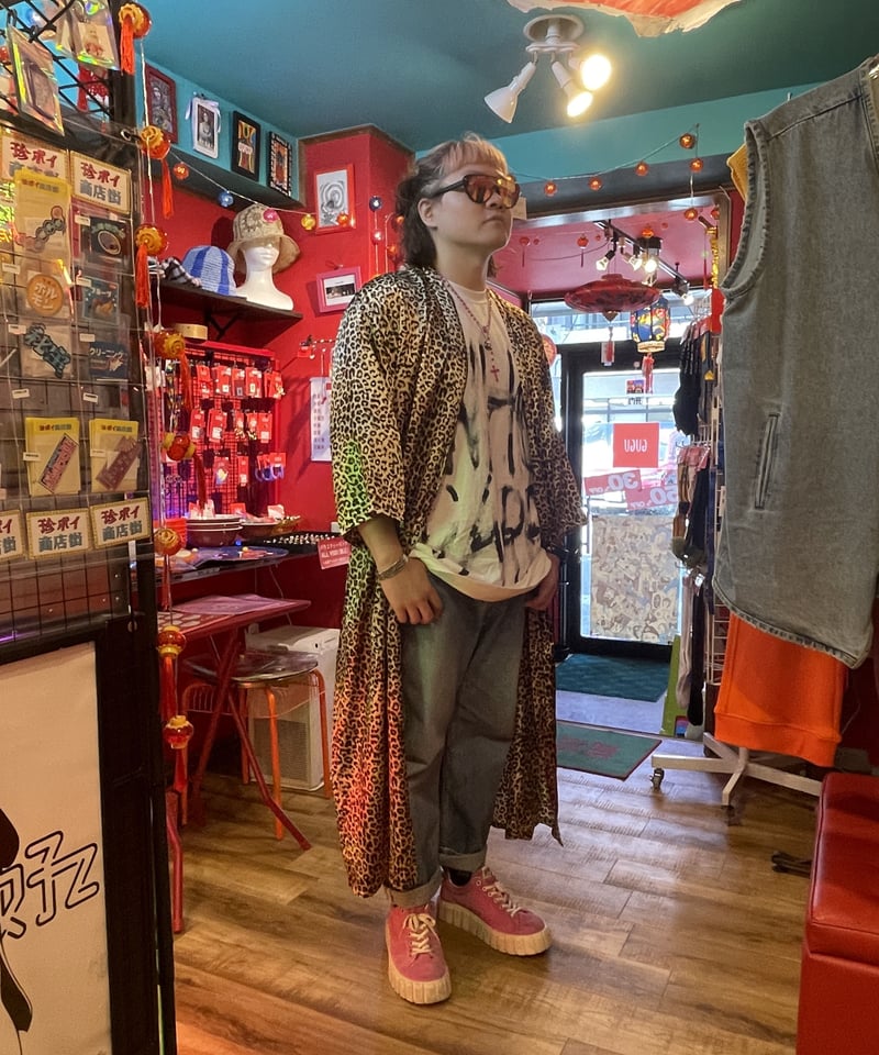 豹柄 サテン ガウンコート | GUGU