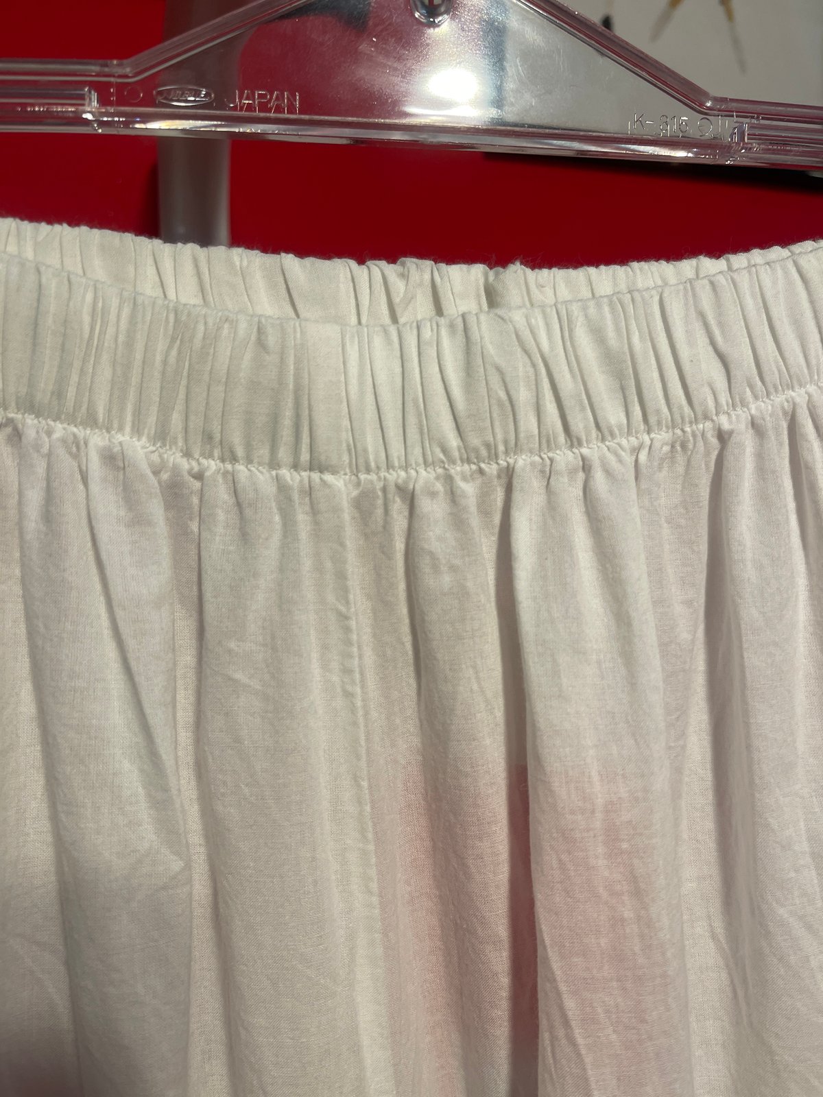 リネン ドロワーズパンツ ホワイト コットン＆リネン ロングドロワーズパンツ | GUGU