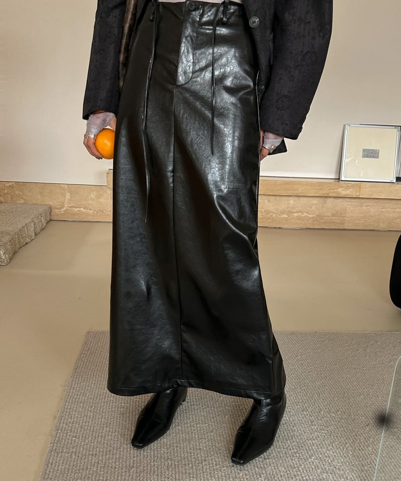 PUレザー ロングスカート | GUGU