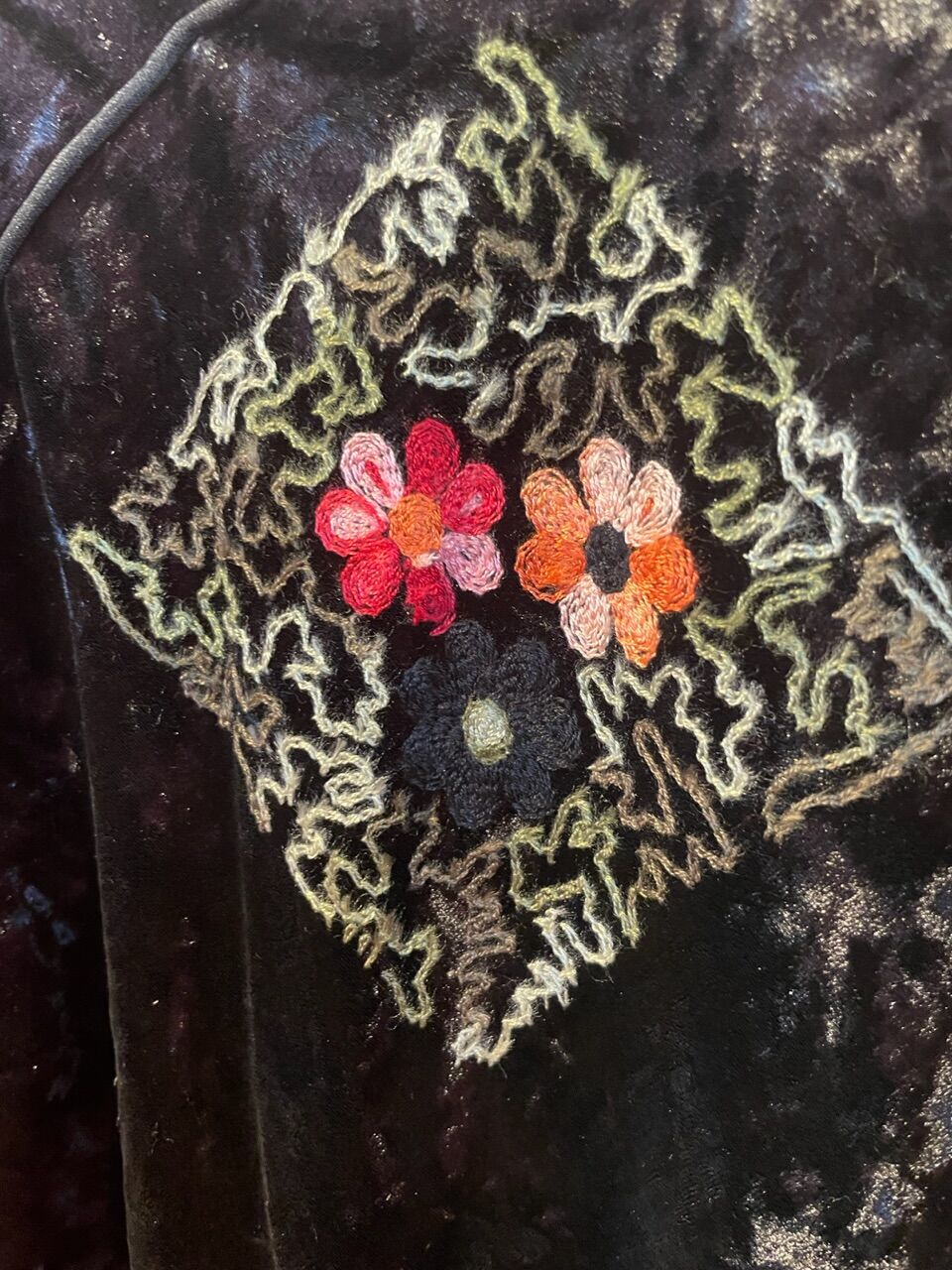 花柄刺繍 ベロアチャイナドレス【チャイナフェア】 | GUGU