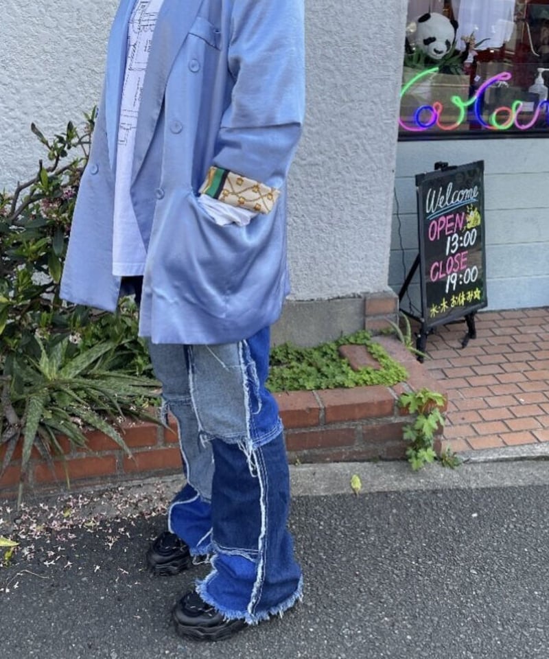 DENIM COLLECTION 】パッチワーク デニムパンツ | GUGU