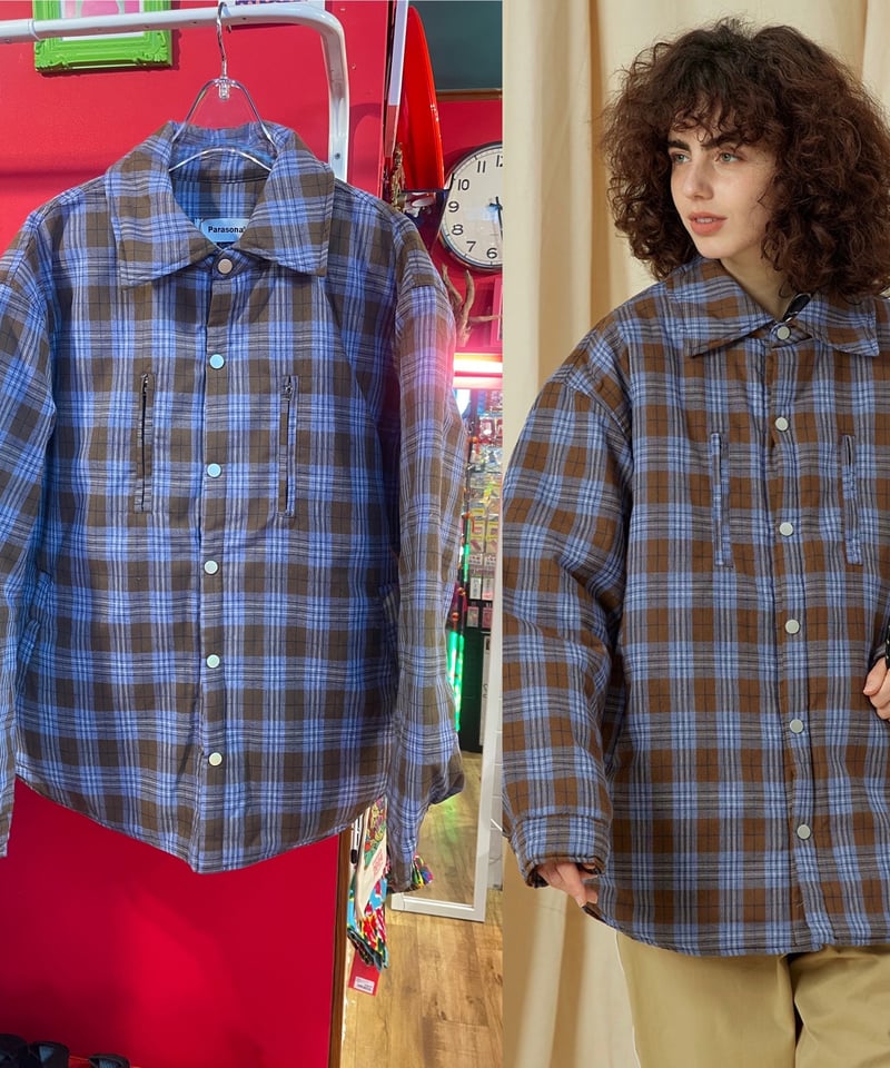 PARASONA】Check puff jacket チェック柄パフジャケット | GUGU