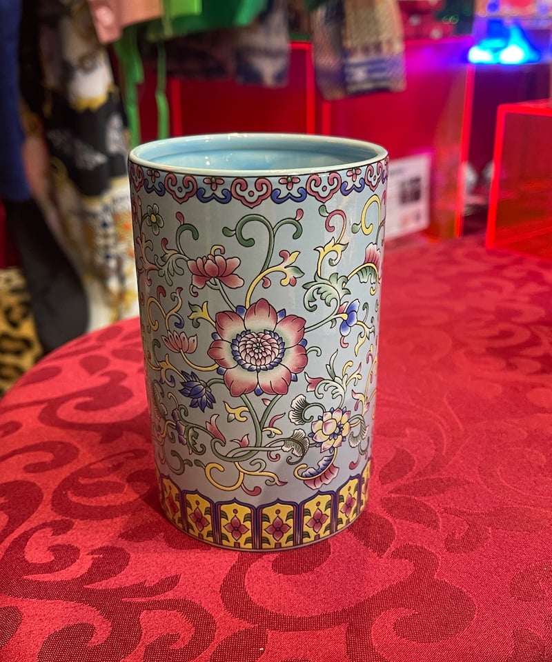 中華景徳鎮陶磁器　筆立て 中華景徳鎮陶磁器筆立て