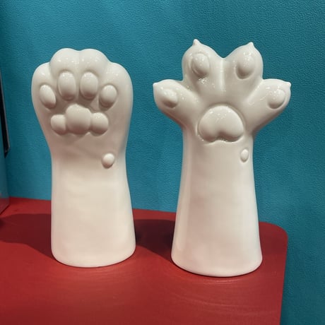 猫の手 陶器花瓶 フラワーベース【猫展】