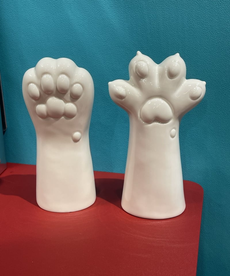 猫の手 陶器花瓶 フラワーベース 猫の手 陶器花瓶 フラワーベース【猫展】 | GUGU