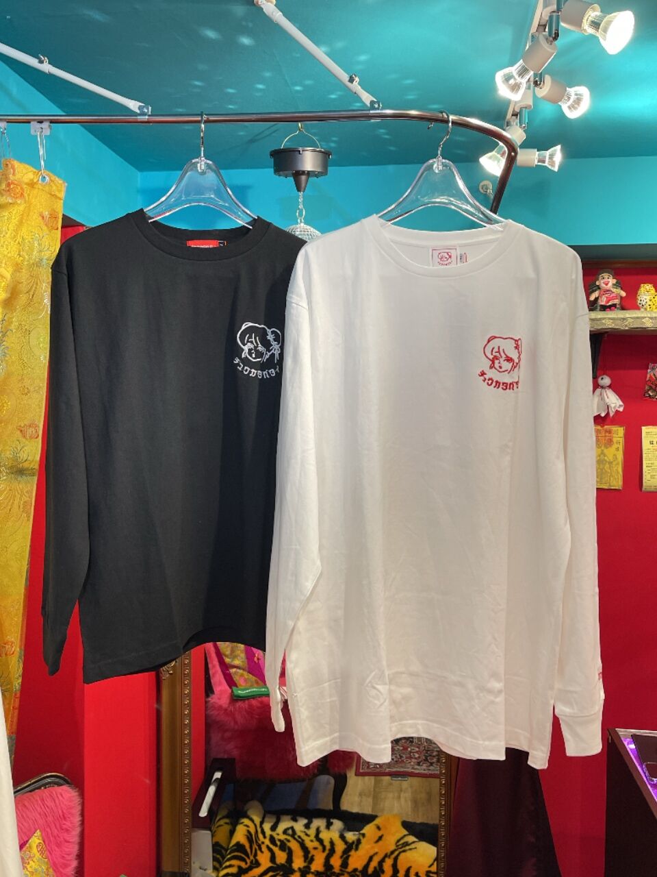 チュウカタベタイ LOGO long sleeve T-shirt | GUGU