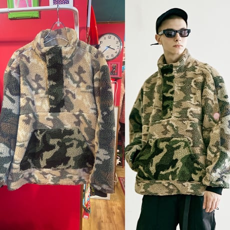 【PARASONA】Camo pattern patchwork pullover jacket カモフラパターン パッチワークプルオーバージャケット