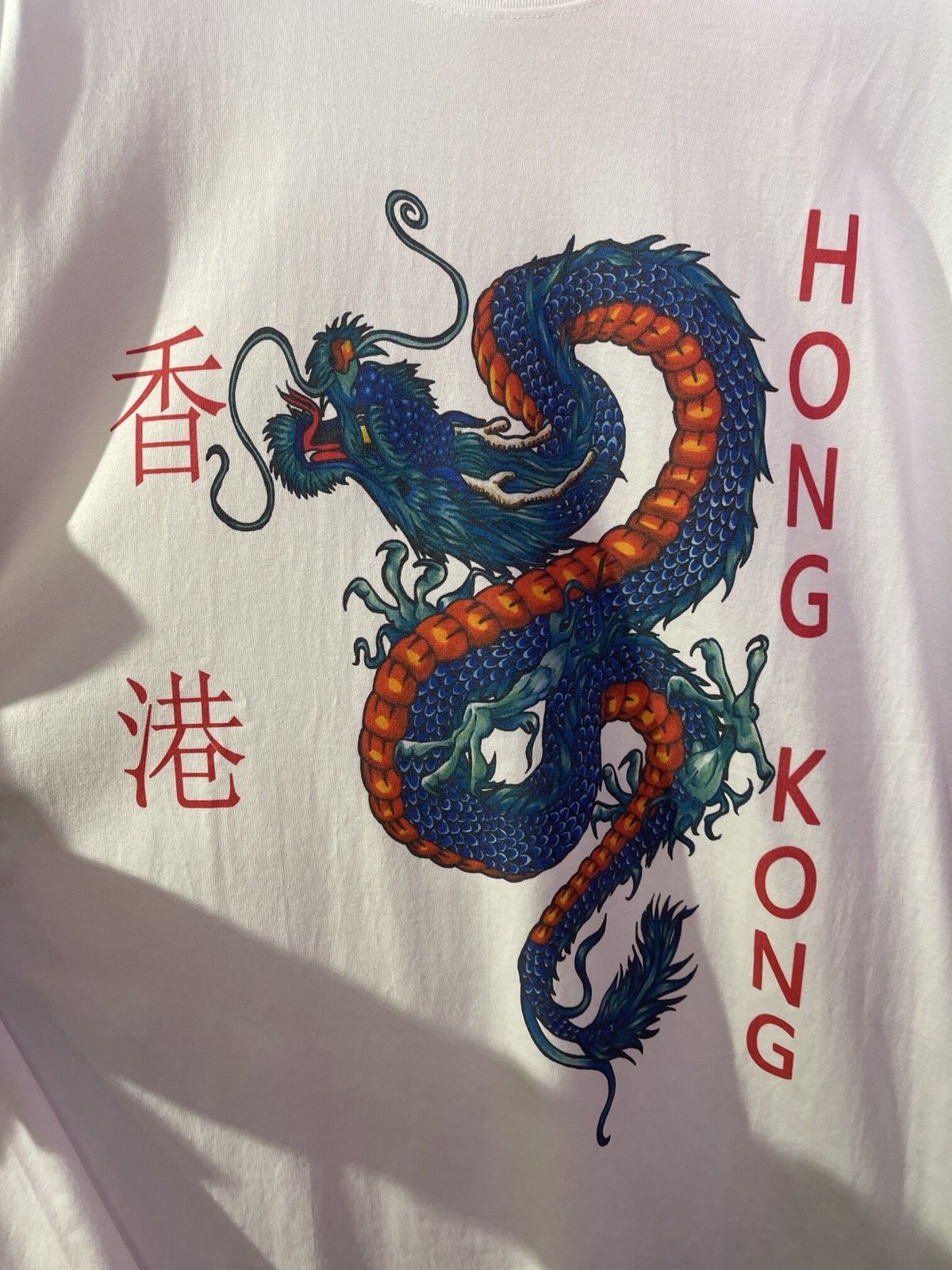 香港 ドラゴンプリント Tシャツ【曲Tシャツ展】 | GUGU